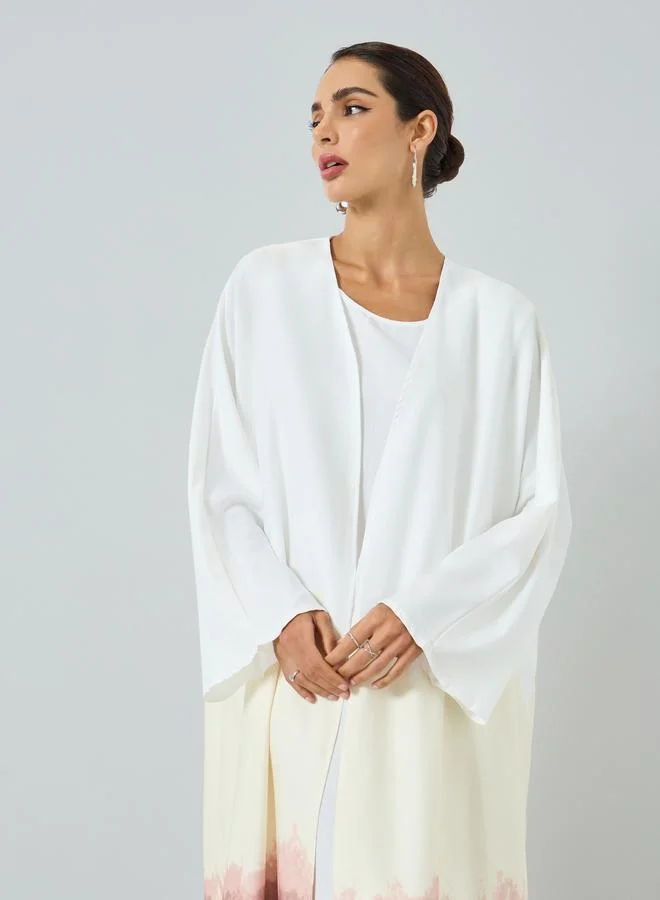 تايك تو عباية بطبعة عنبر وأكمام طويلة